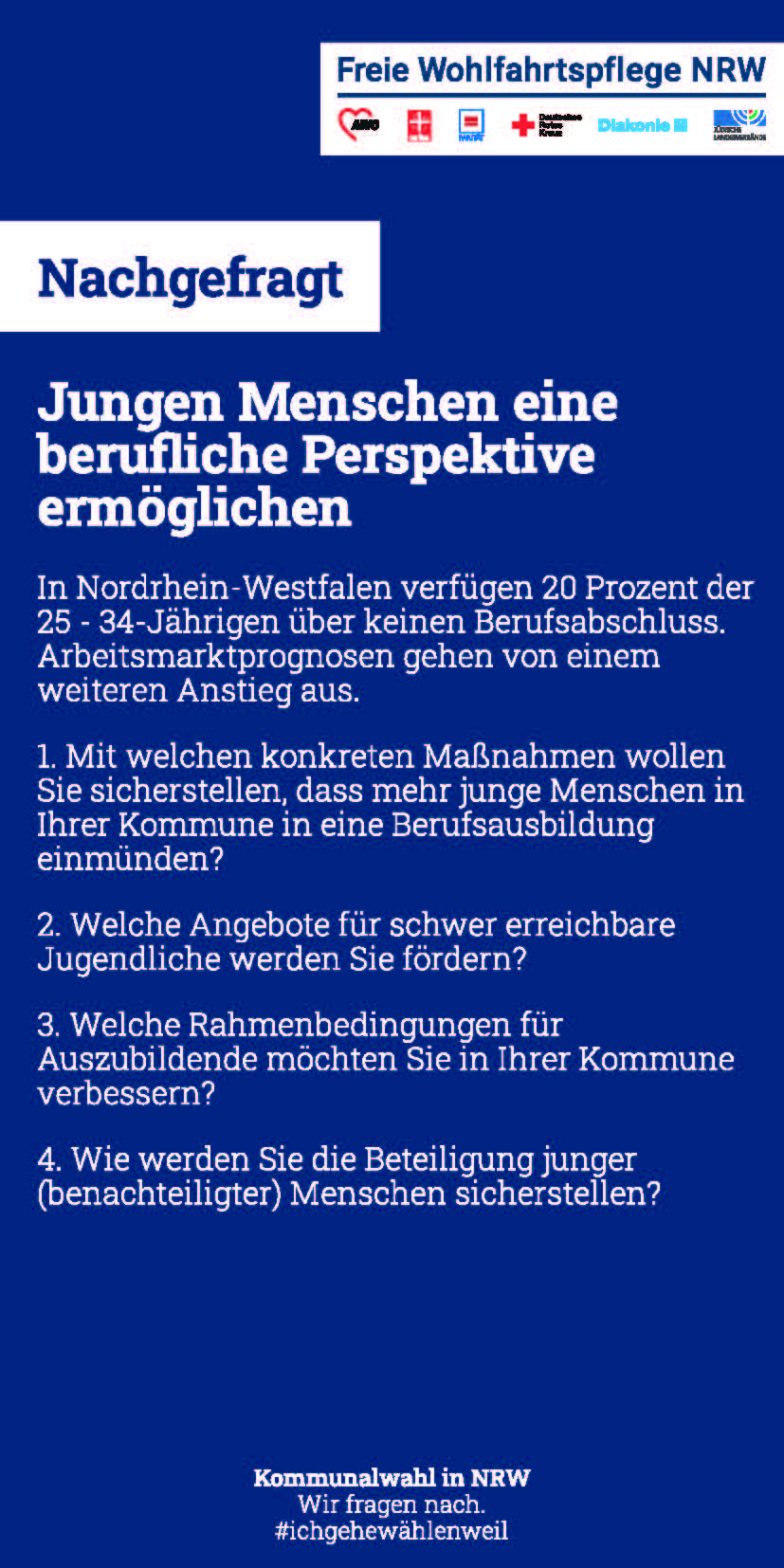 Fragekarte Jungen Menschen eine berufliche Perspektive geben