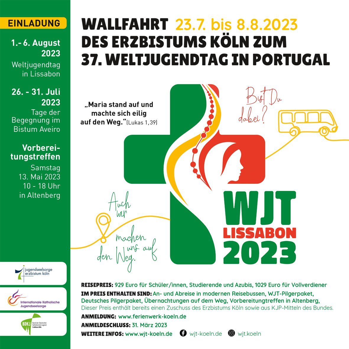 Plakat Wallfahrt WJT 2023
